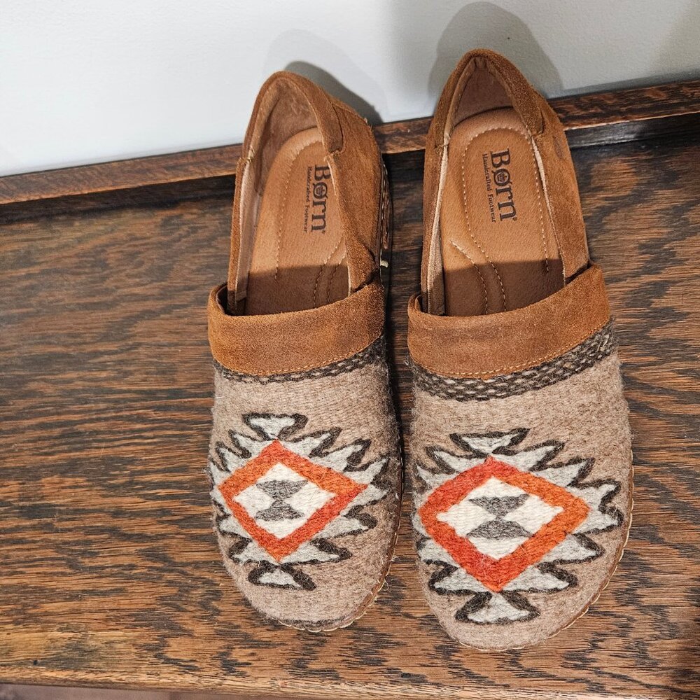 Born Bailie clogs Aztec pattern clogs - image 1